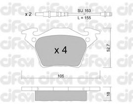 CIFAM 822-574-0K Brake Pad Set, disc brake